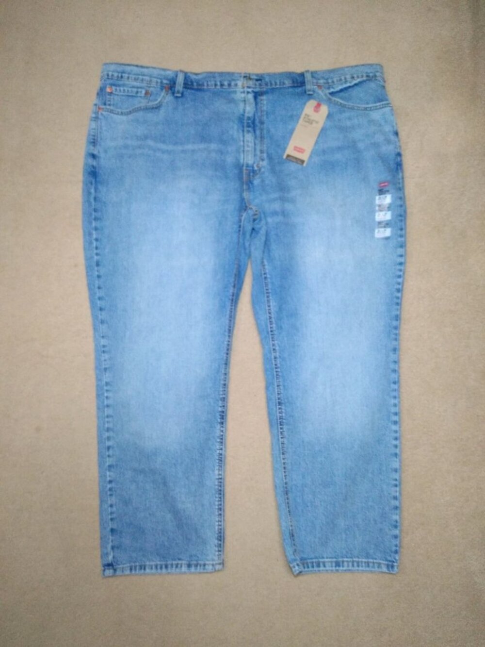 Levi's 541 Mens Blue Denim Stretch Athletic Tapered Jeans Size 50x30 Big Tall